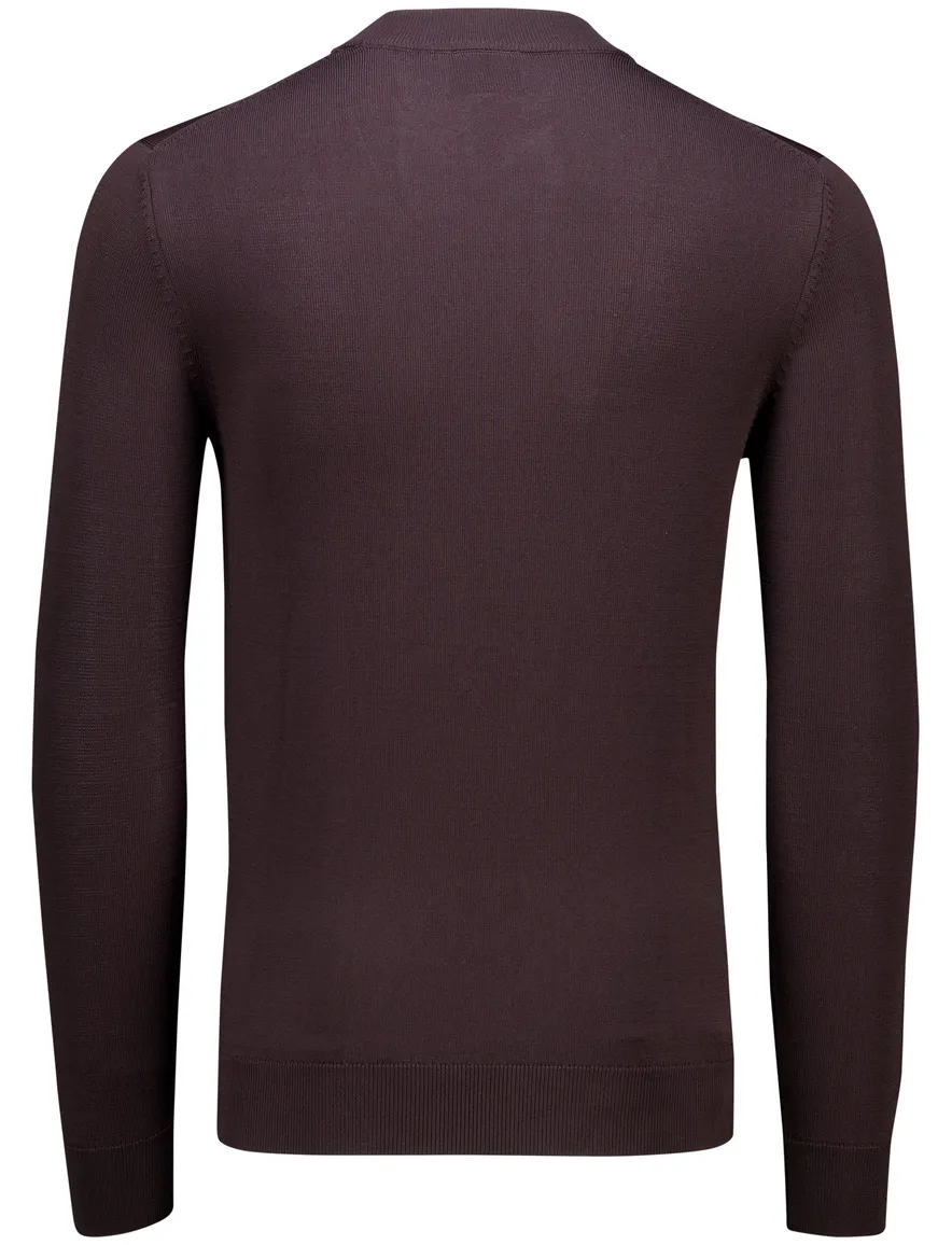 Cavallaro trui aubergine effen Milacio turtle neck