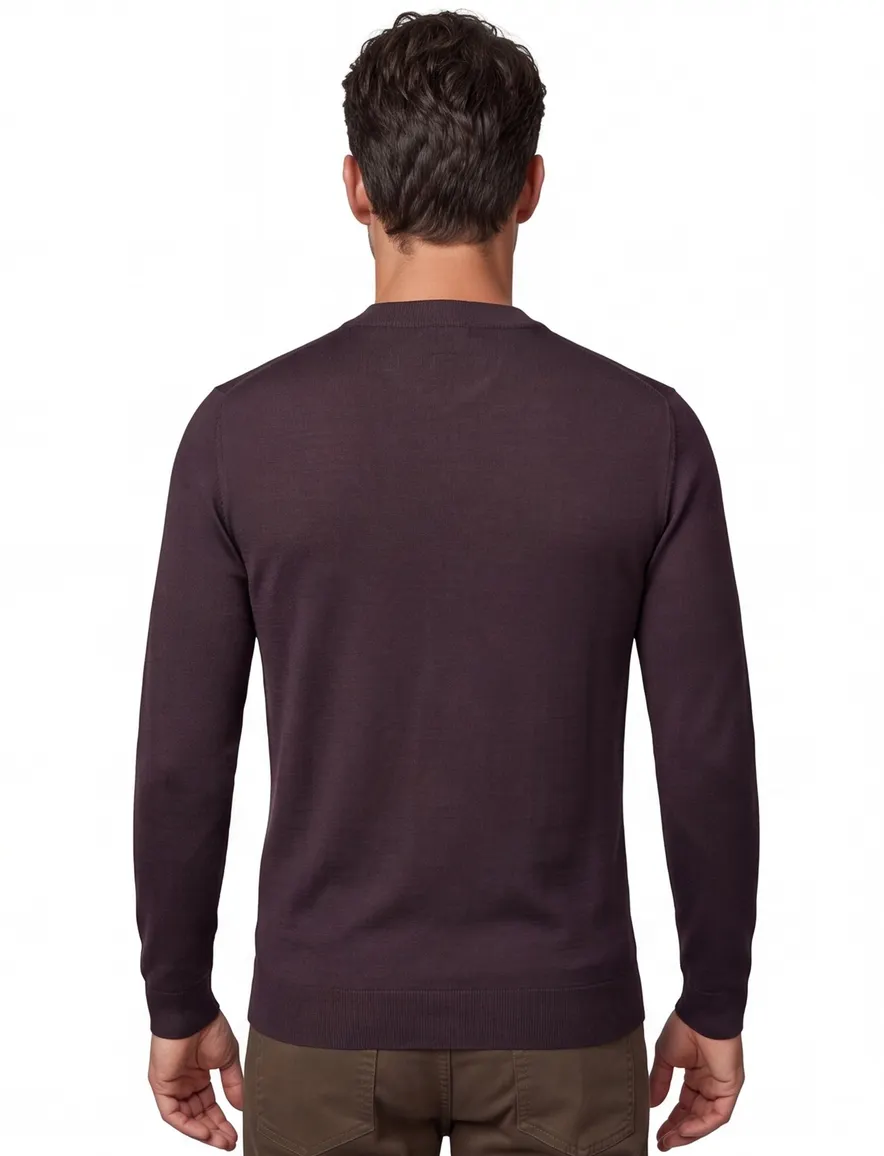 Cavallaro trui aubergine effen Milacio turtle neck