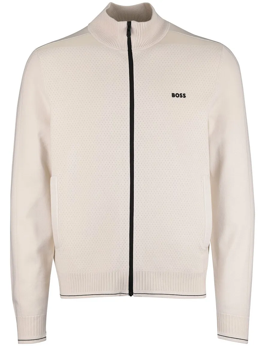 Boss Green vest beige zwarte rits