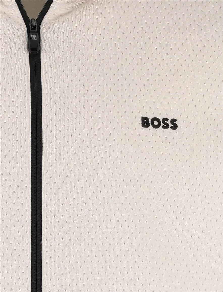Boss Green vest beige zwarte rits