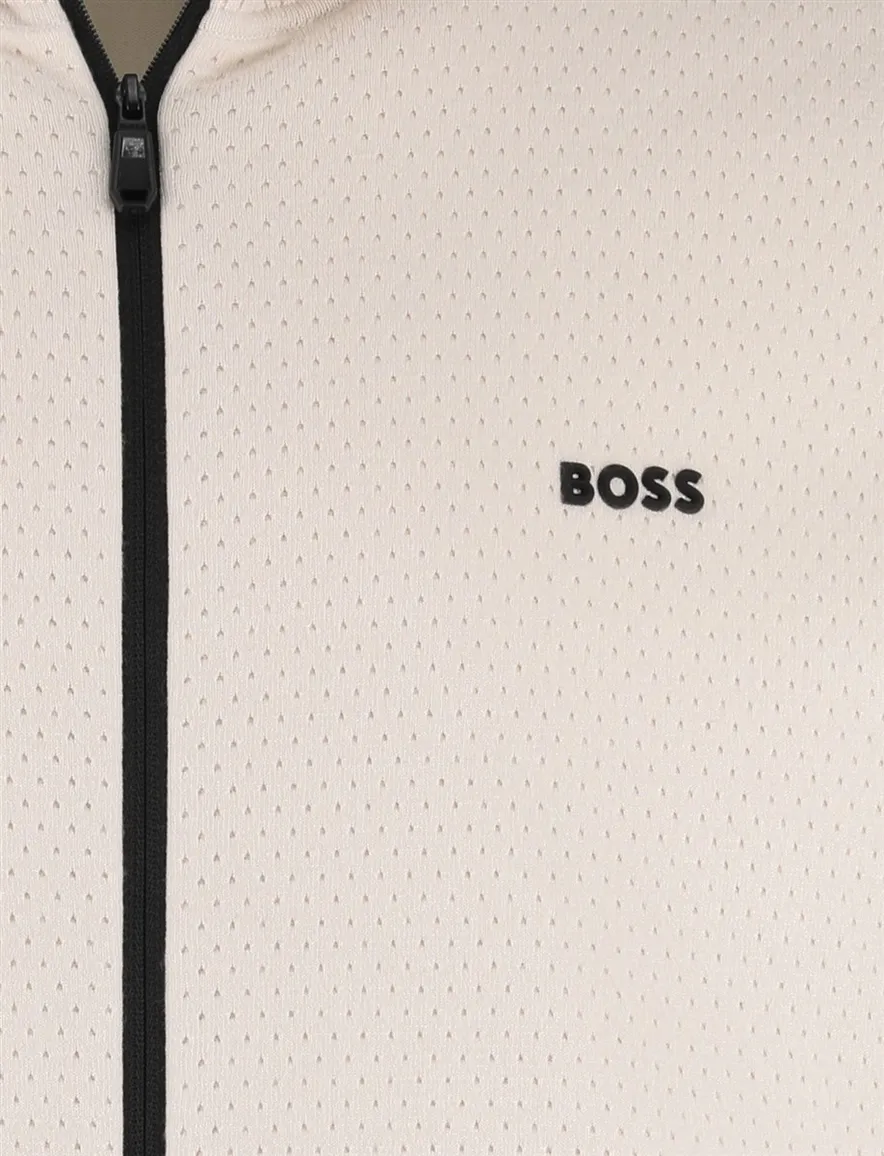 Boss Green vest creme zwarte rits