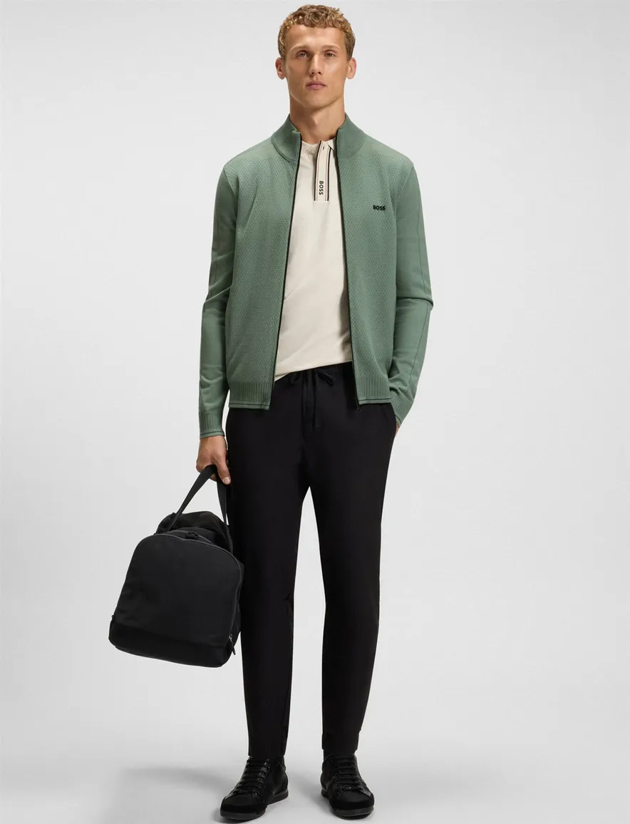 Boss Green vest turquoise viscose effen regular fit