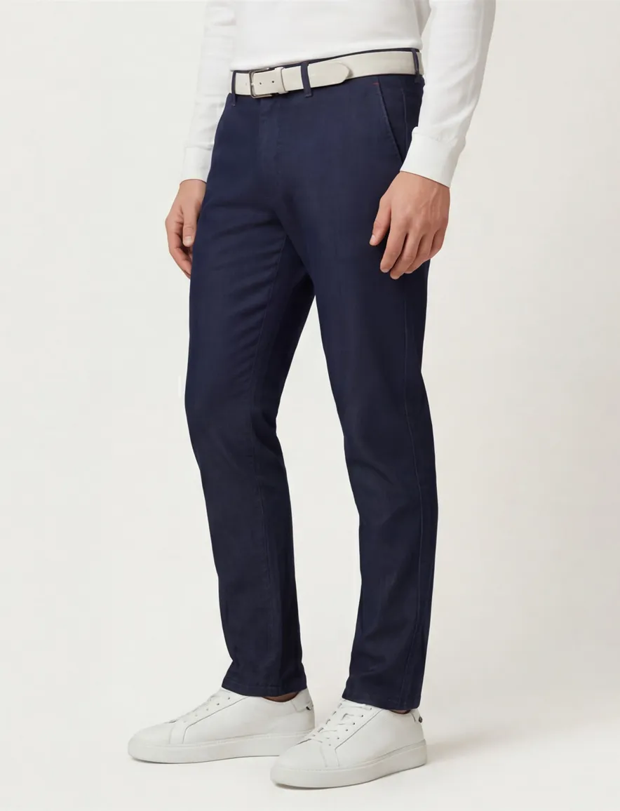 Pantalon chino donkerblauw Boss orange