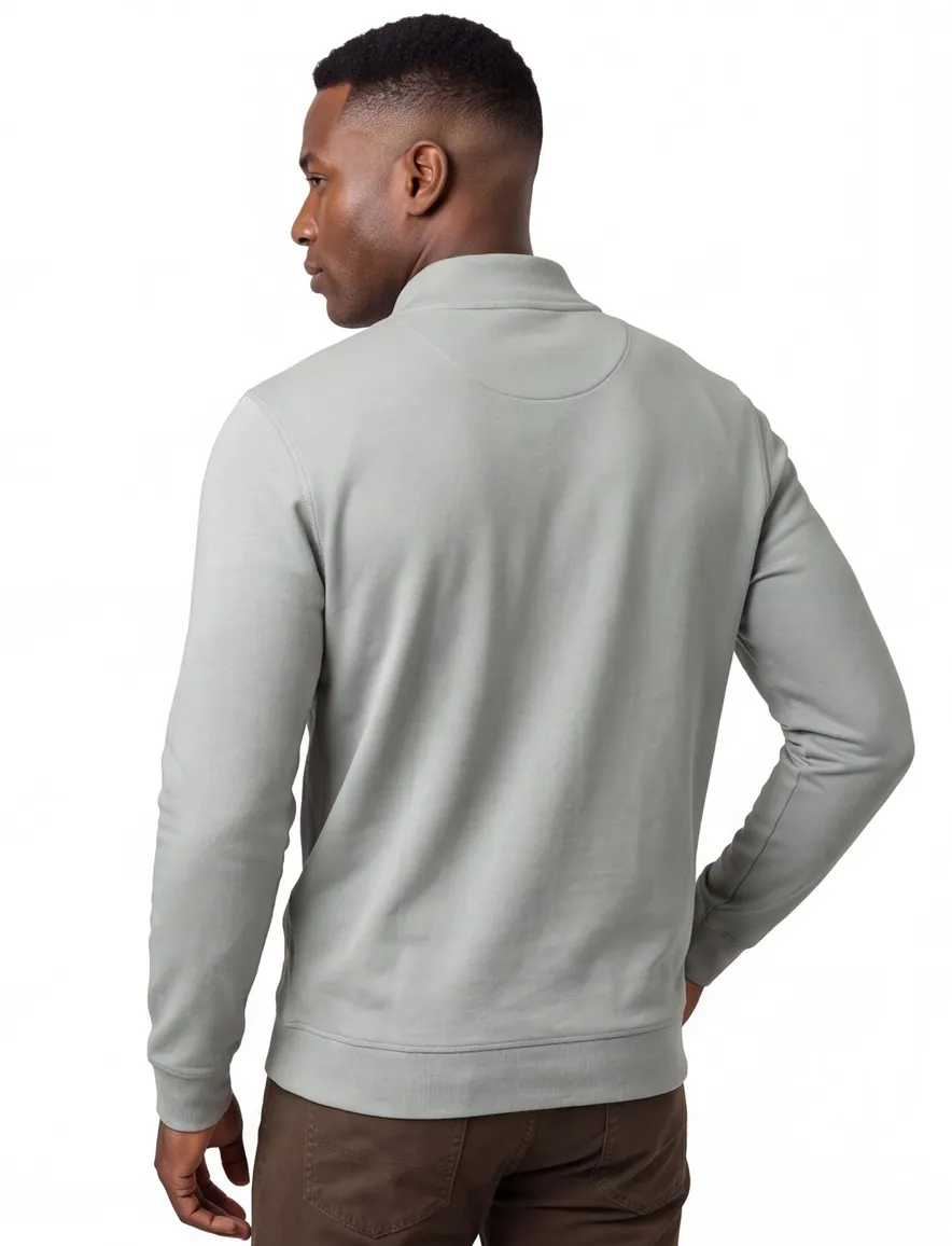 Boss Orange trui effen half zip groen