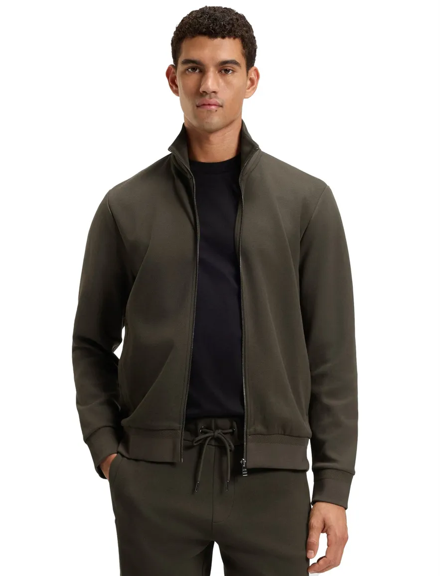 Boss Black H-sheperd vest donkergroen katoen normale fit