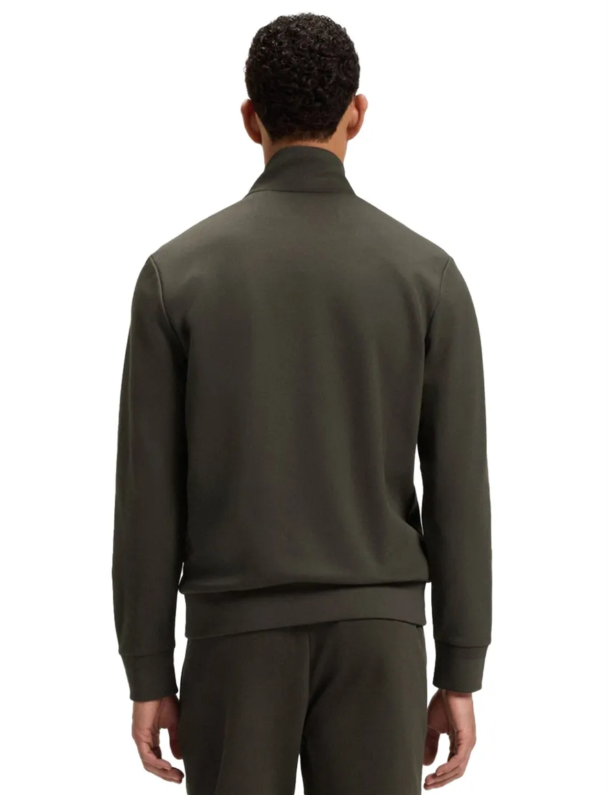 Boss Black H-sheperd vest donkergroen katoen normale fit