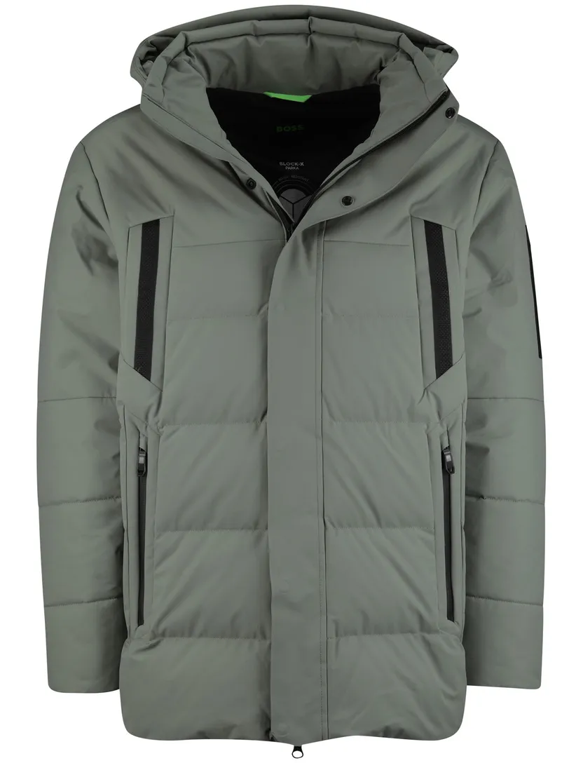 Boss Green winterjas groen capuchon normale fit