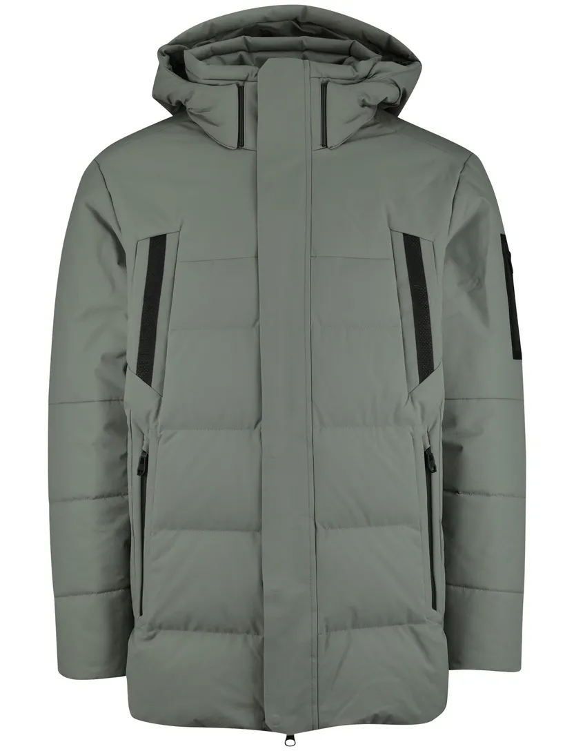 Boss Green winterjas groen capuchon normale fit