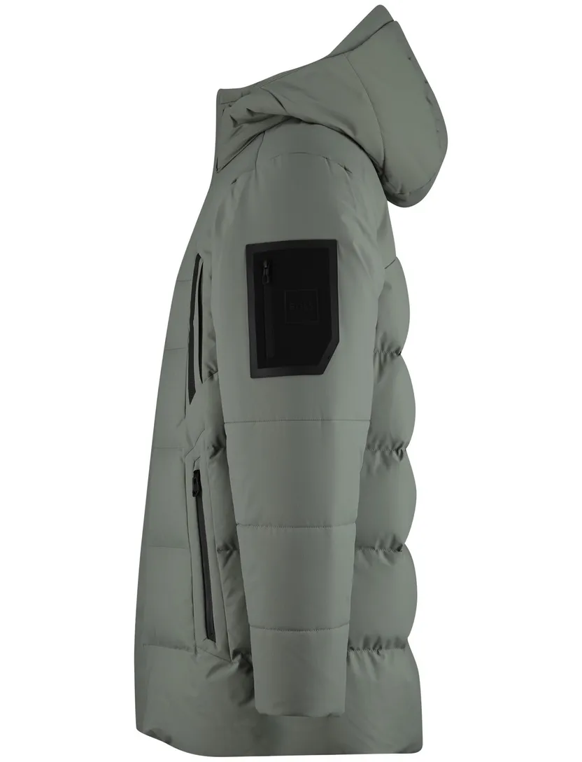 Boss Green winterjas groen capuchon normale fit