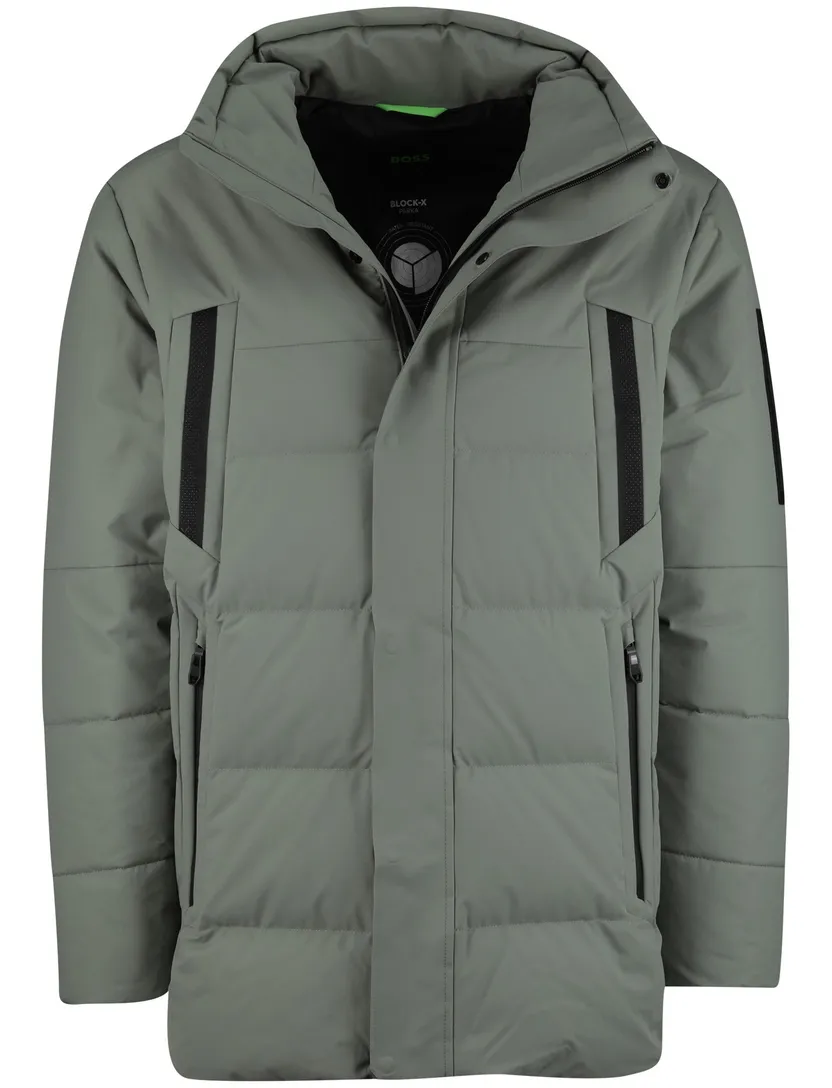 Boss Green winterjas groen capuchon normale fit