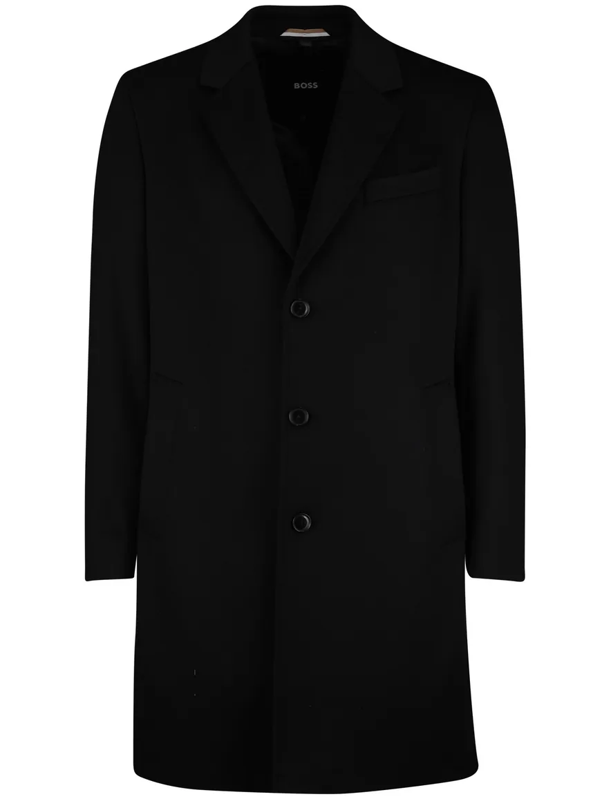 BOSS Black manteljas H-Jared zwart effen