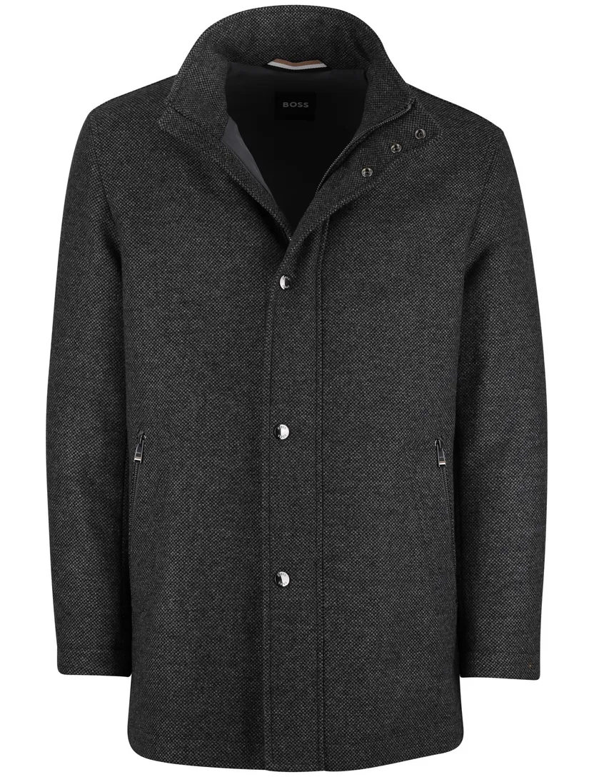 Manteljas BOSS Black H-Camron grijs navy wol