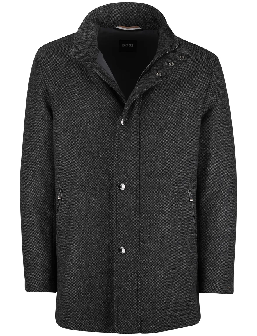 Wollen manteljas BOSS Black H-Camron grijs navy