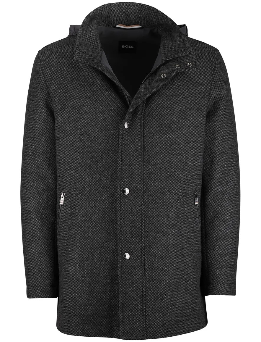 Wollen manteljas BOSS Black H-Camron grijs navy