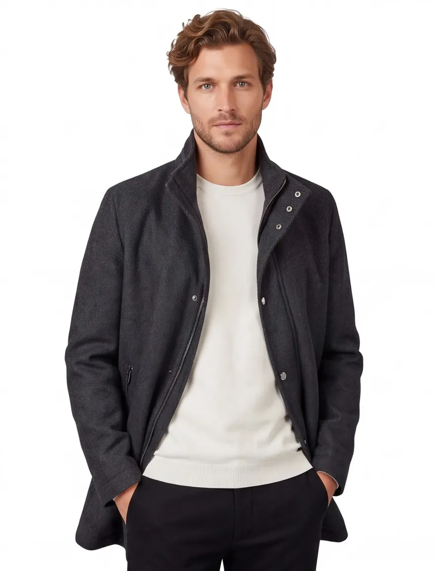Boss black h-camron winterjas lang navy
