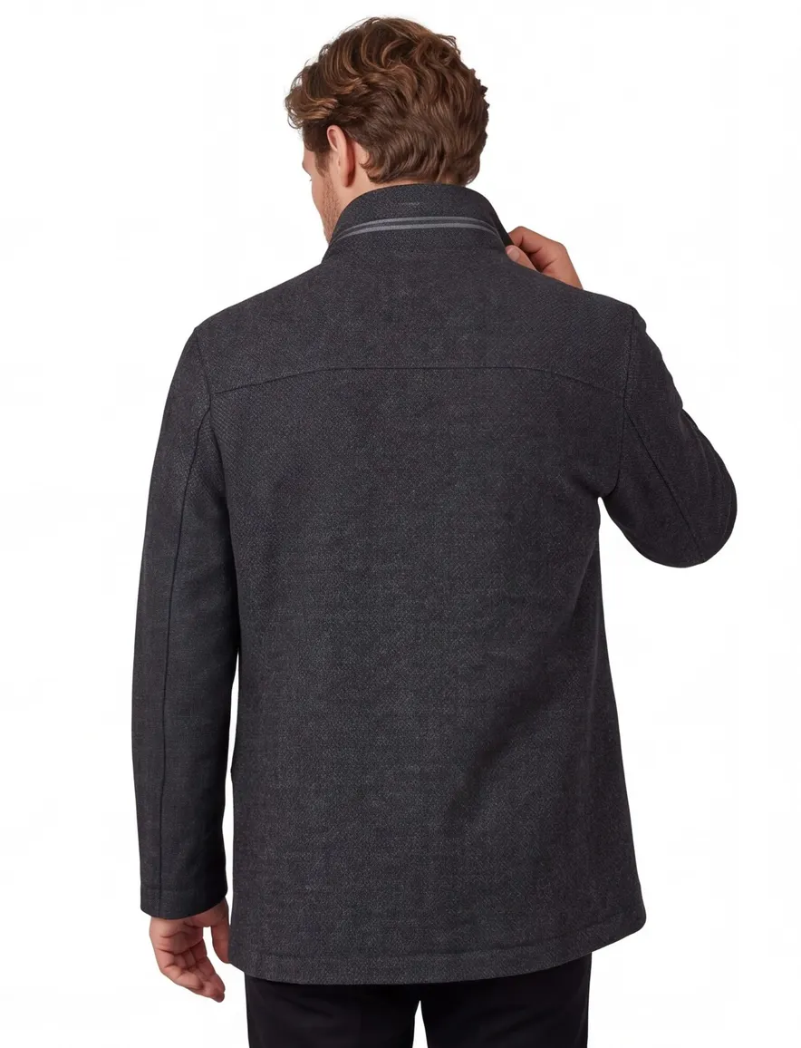 Wollen manteljas BOSS Black H-Camron grijs navy