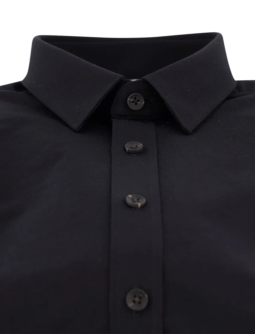 Cast Iron casual overhemd zwart slim fit katoen