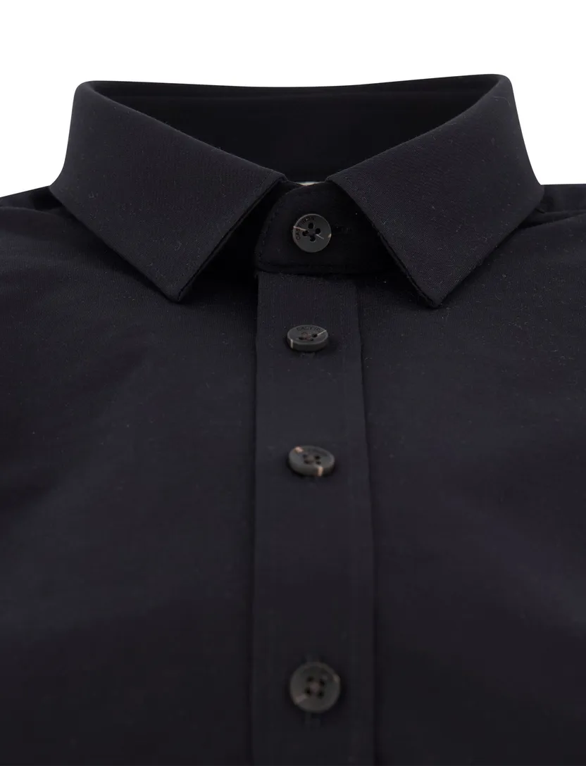 Cast Iron casual overhemd zwart slim fit