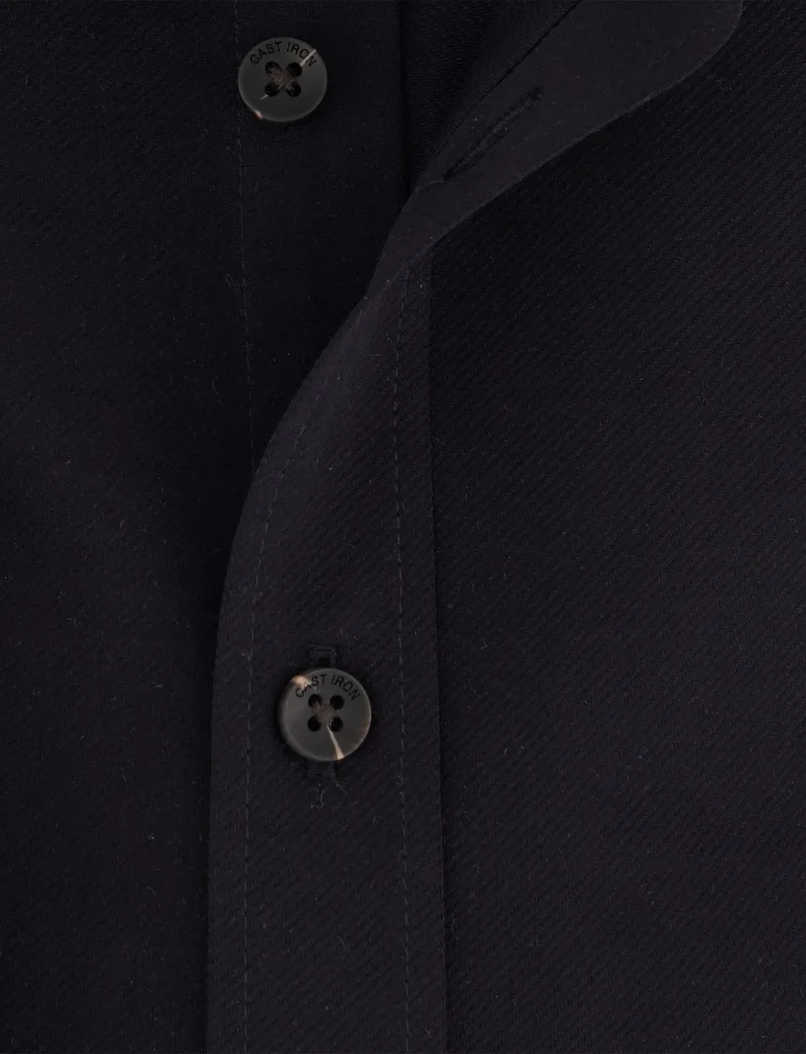 Cast Iron casual overhemd zwart slim fit katoen