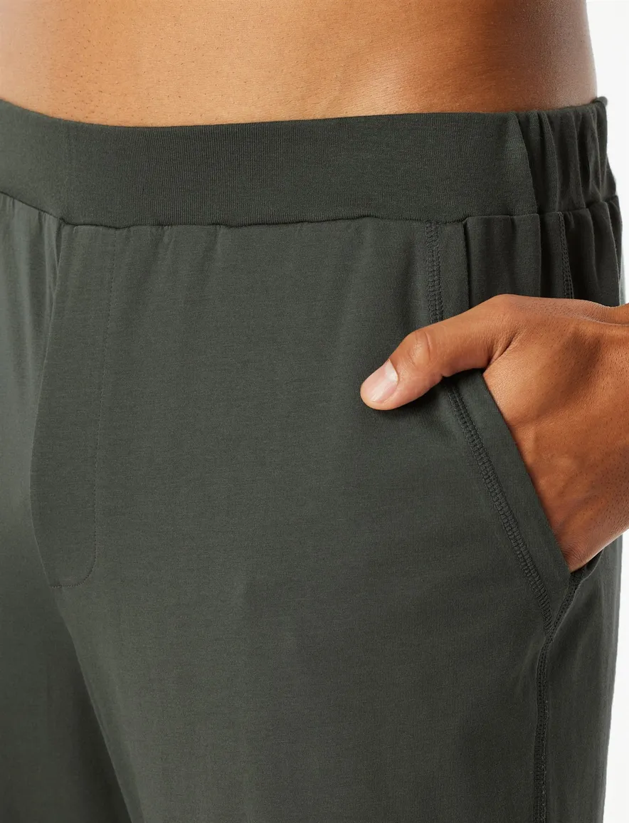 Schiesser pyjama set katoen lange mouw geweven donkergroen
