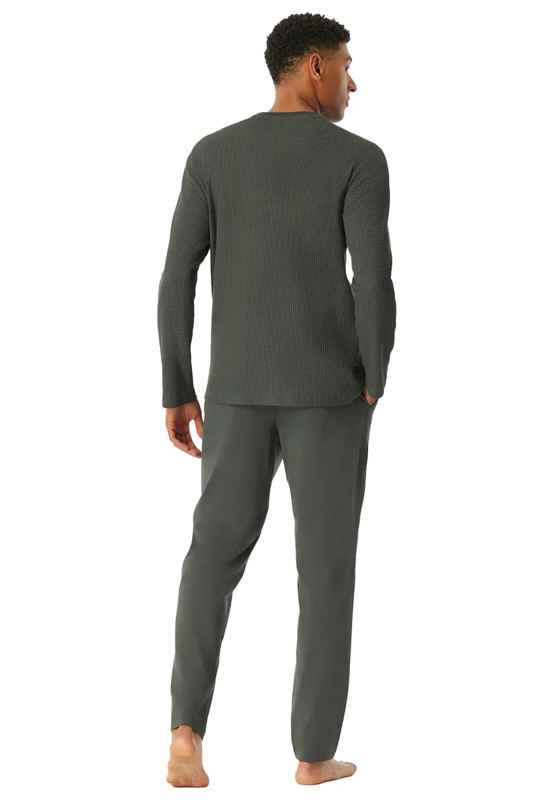 Schiesser Pyjama set groen katoen