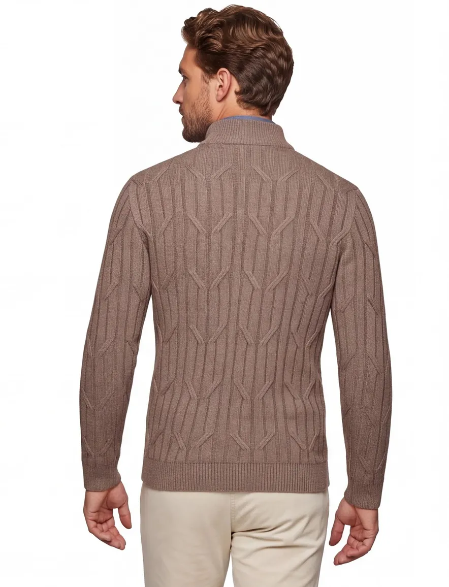Cavallaro Organto half zip pullover bruin