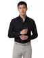 Profuomo zwart two ply twill overhemd wide collar