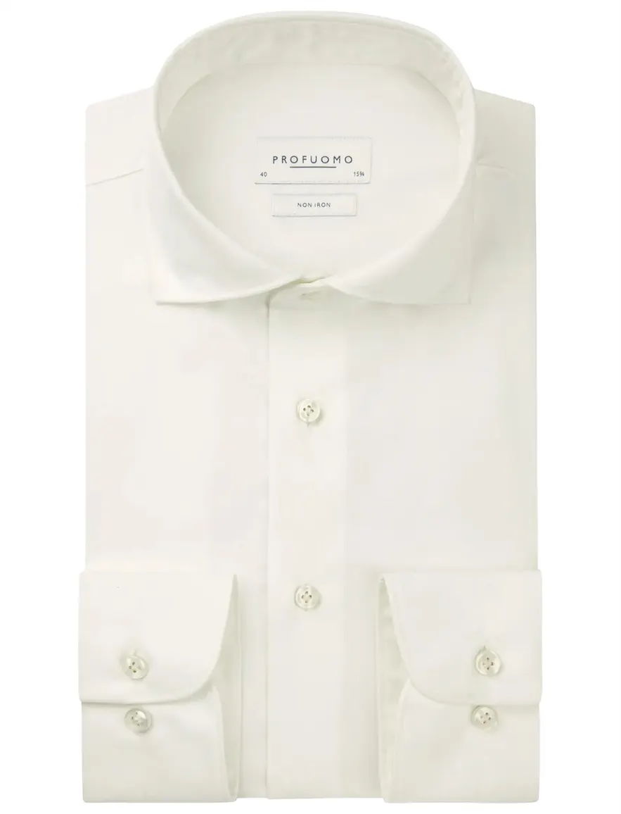 Overhemd Profuomo wit SHIRT CUTAWAY SF OFF WHIT