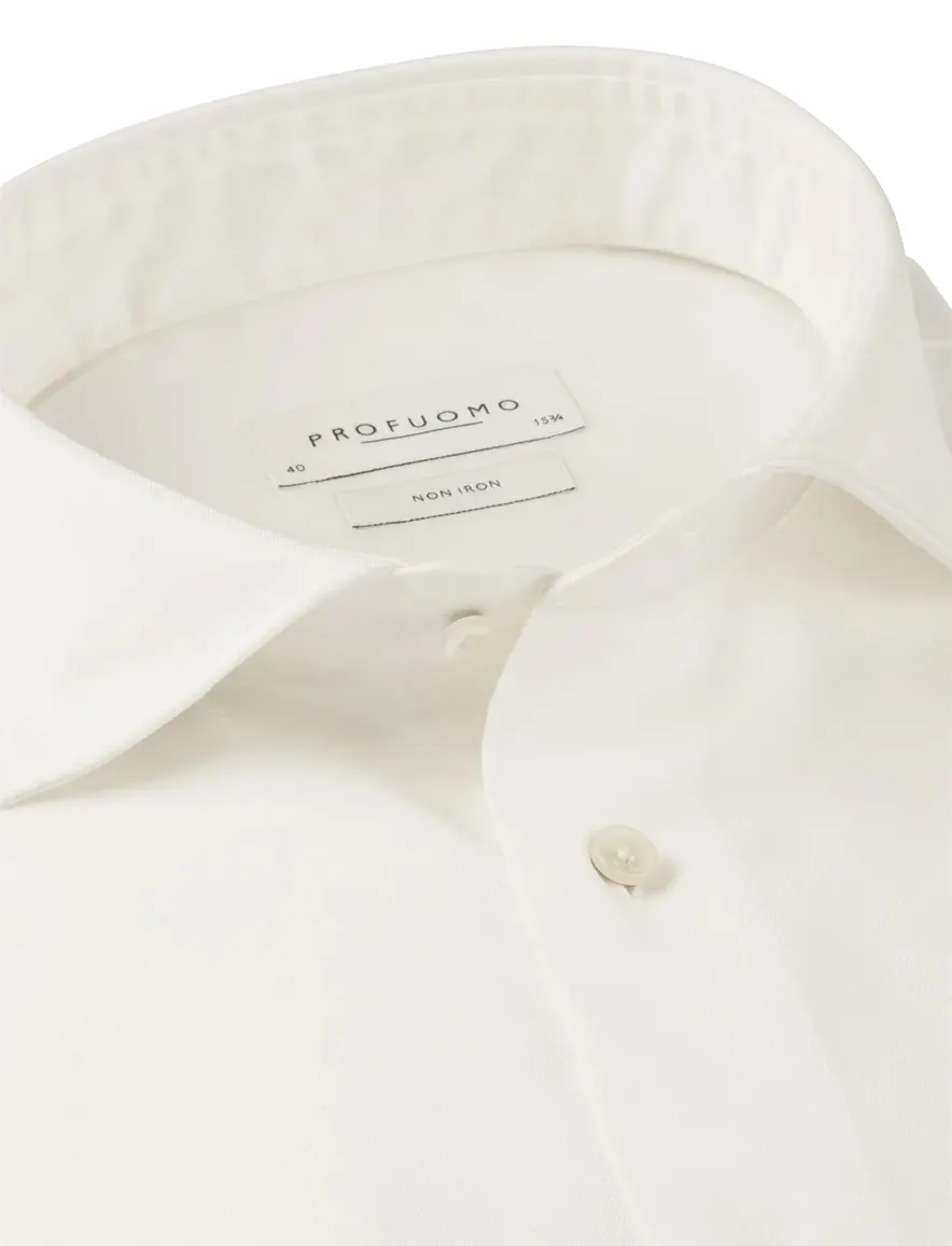 Overhemd Profuomo wit SHIRT CUTAWAY SF OFF WHIT