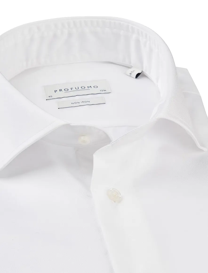 Profuomo wit two ply twill overhemd ml7
