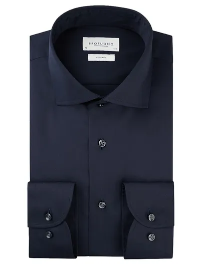 Profuomo Profuomo Navy two ply twill overhemd ml7 strijkvrij