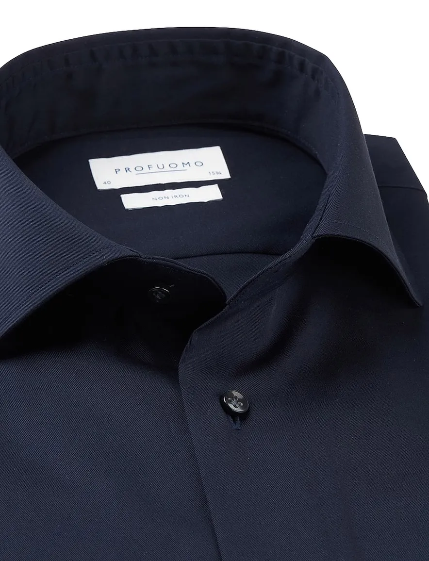 Profuomo Navy two ply twill overhemd ml7