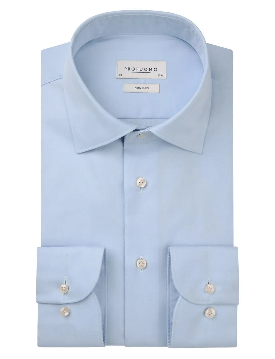 Profuomo Blauw two ply twill overhemd