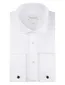 Profuomo overhemd slim fit wit dubbele manchet effen