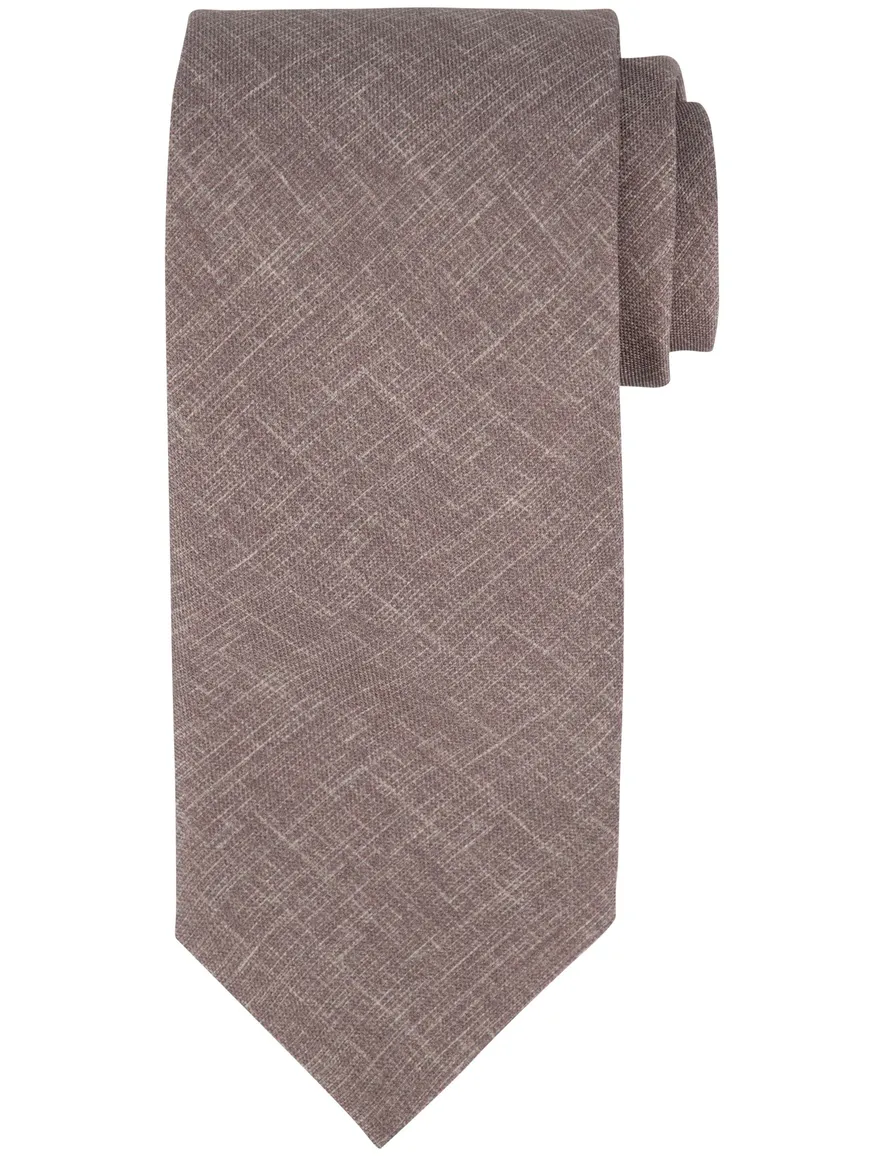 Profuomo stropdas taupe gemeleerd 100% zijde