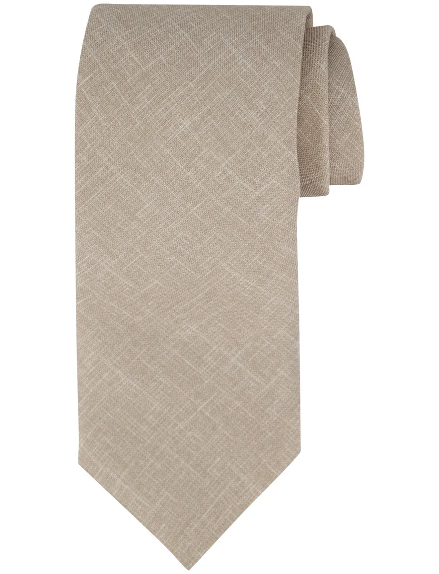 Profuomo stropdas beige gemeleerd 100% zijde