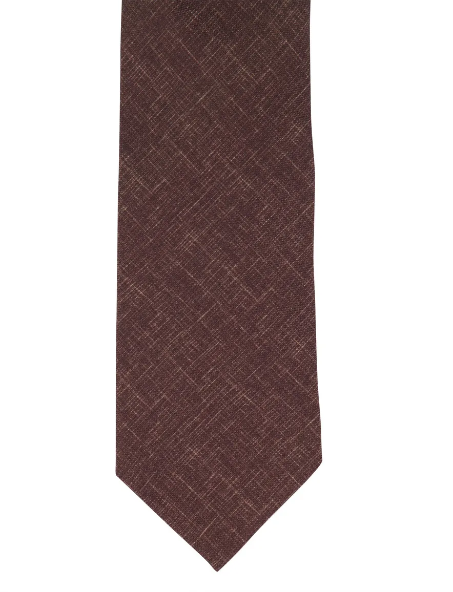 Profuomo stropdas bruin gemeleerd 100% zijde