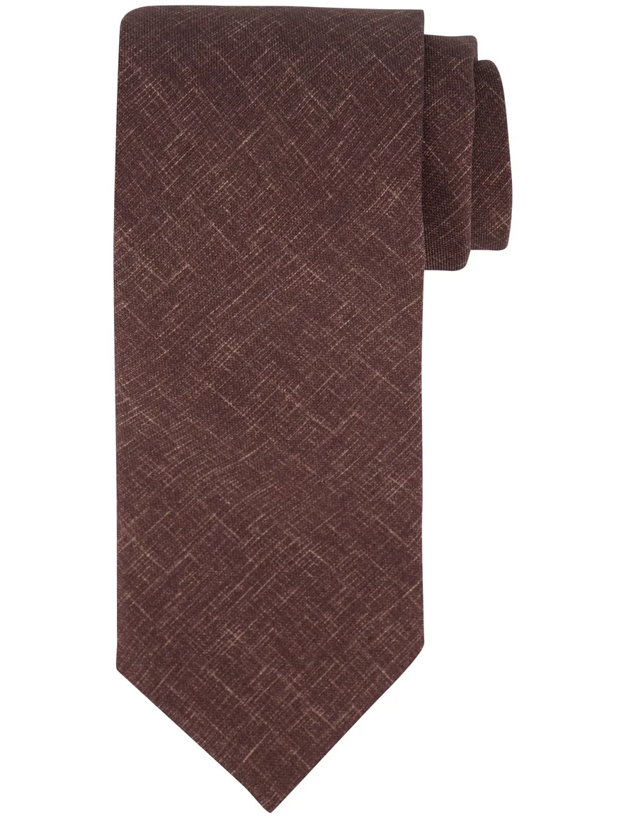 Profuomo stropdas bruin gemeleerd 100% zijde