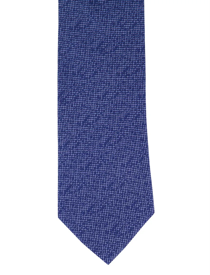 Profuomo stropdas blauw geprint 100% zijde