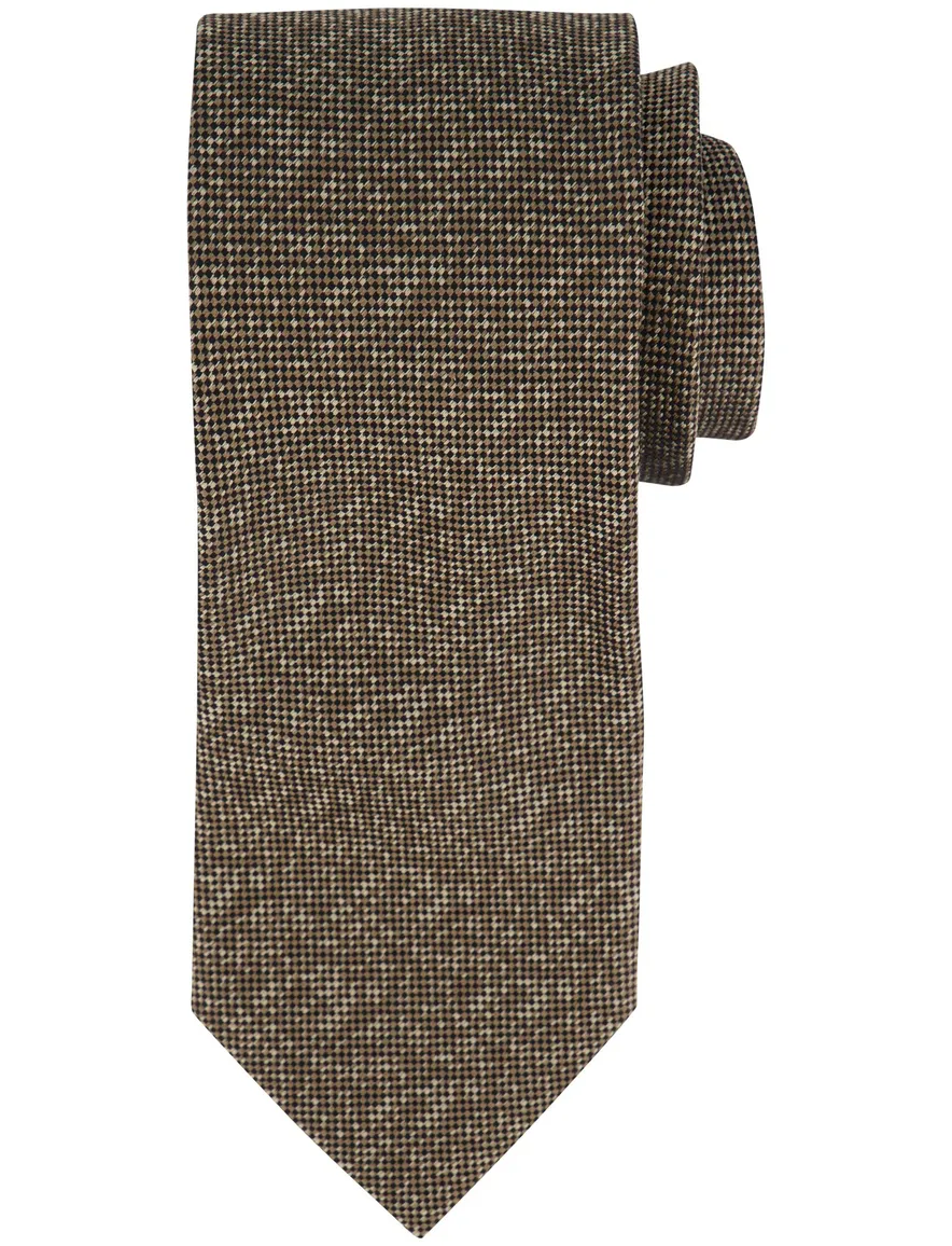 Profuomo stropdas bruin geprint 100% zijde