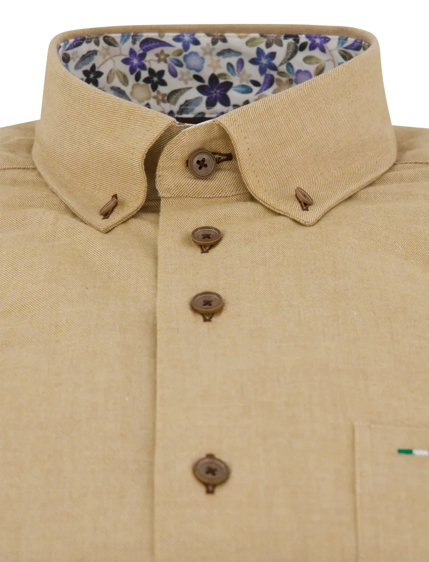 casual overhemd beige Portofino Regular Fit