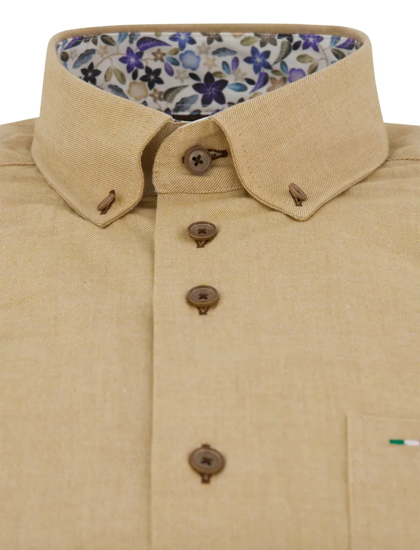 casual overhemd Portofino Regular Fit beige