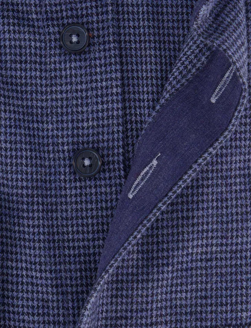 Portofino overhemd blauw geruit met borstzak