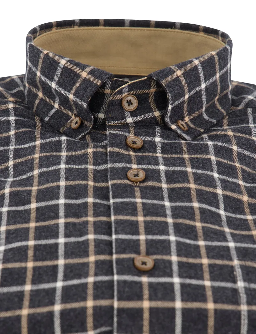Overhemd Portofino Regular Fit camel geruit