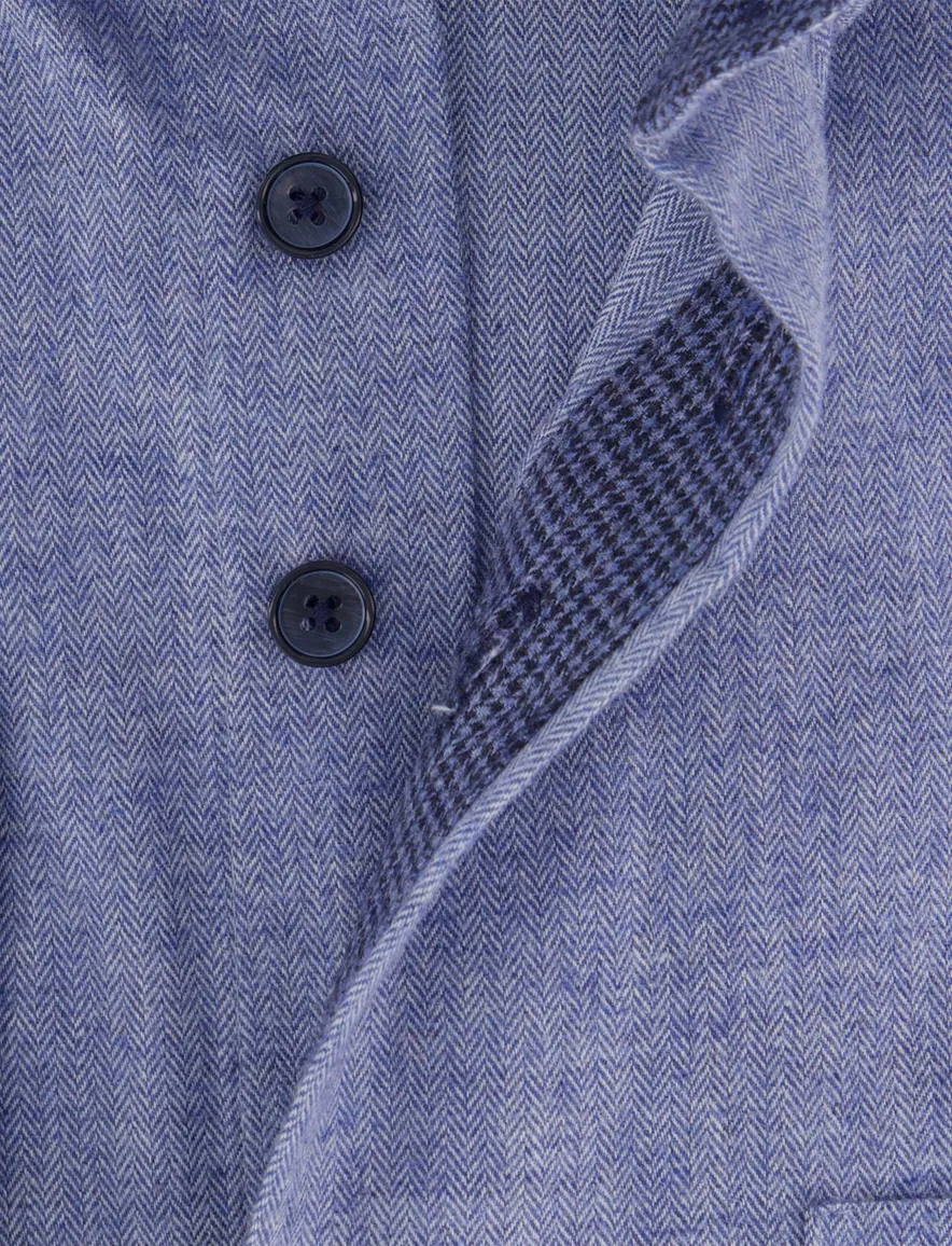 Portofino wijde fit casual overhemd blauw