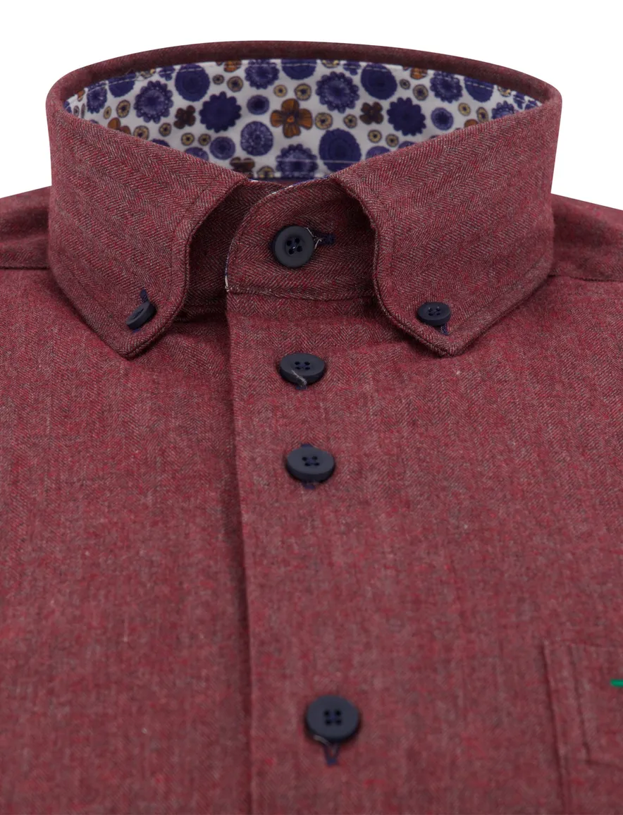 Portofino Regular Fit casual overhemd rood