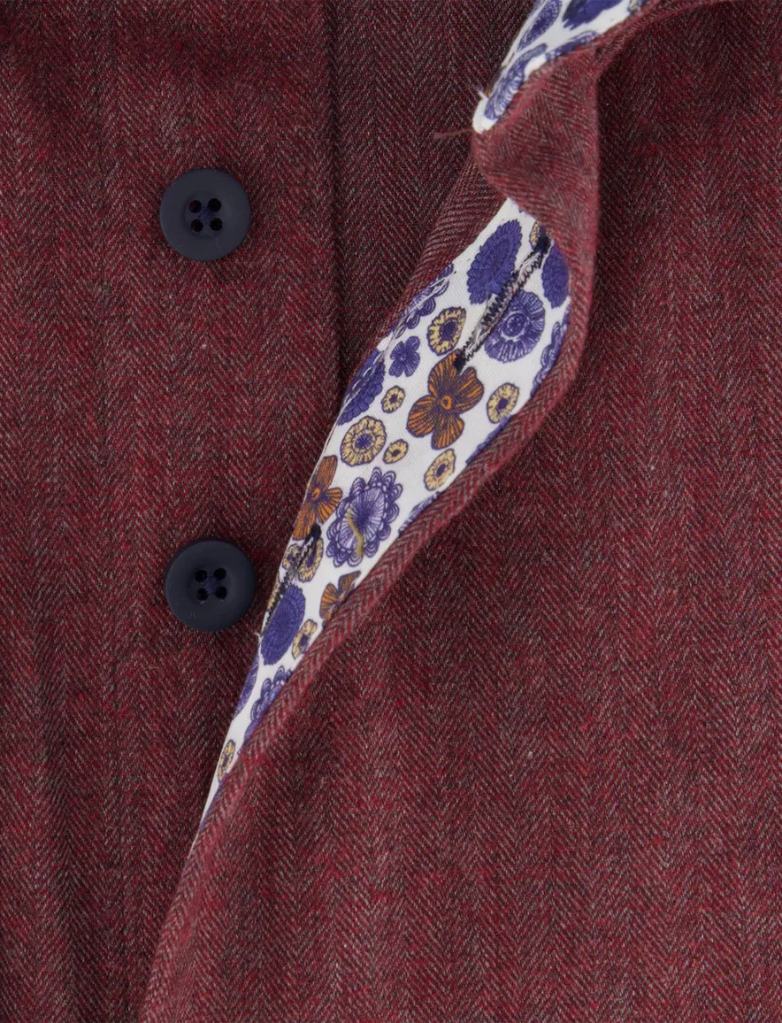casual overhemd rood Portofino Regular Fit