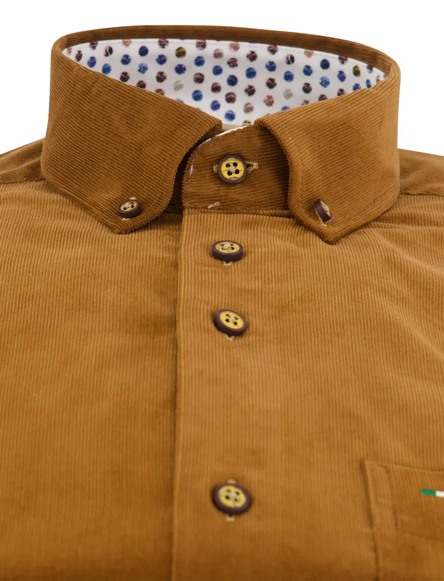 casual overhemd bruin Portofino Regular Fit