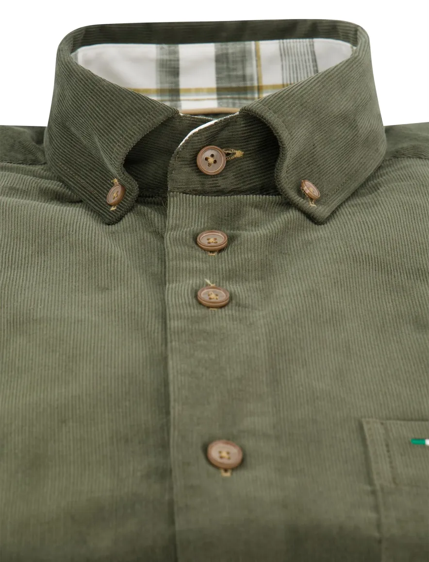 Portofino overhemd groen corduroy