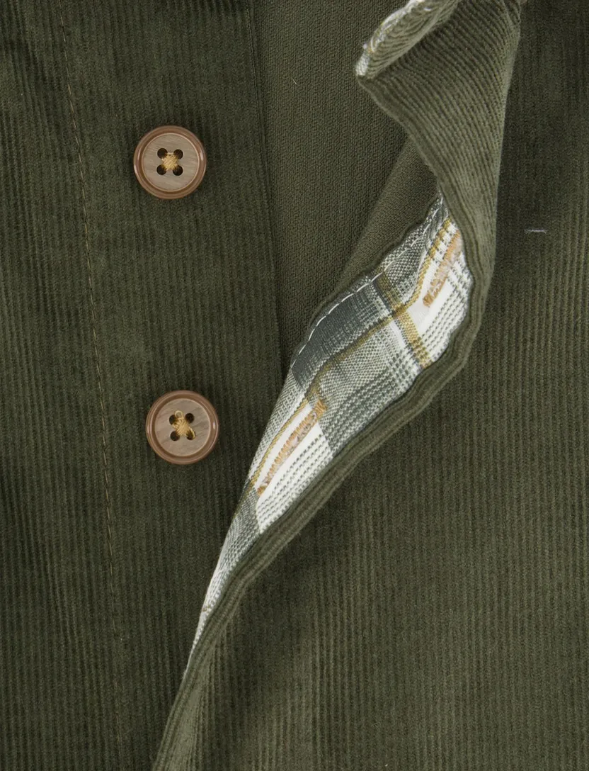 Portofino overhemd groen corduroy button down